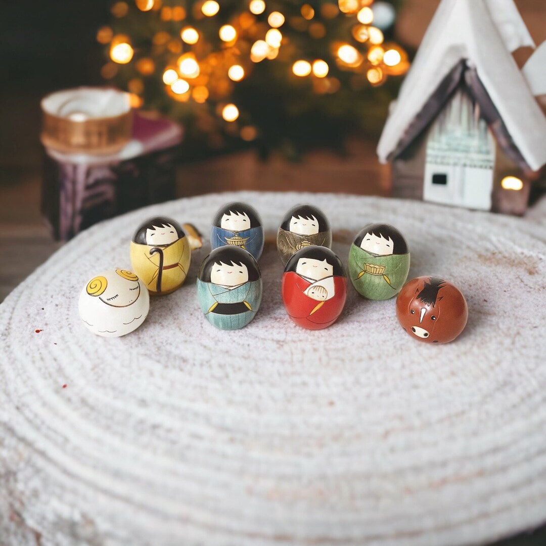 Japanese Nativity Set Kokeshi Nativity Nativity Scene - Etsy