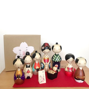 Japanese Nativity Set, Kokeshi Dolls Nativity Set, Nativity Scene