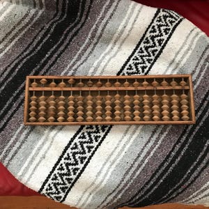 Vintage Japanese Soroban Abacus, Antique Wooden Abacus with Kanji, Mid Century Japanese Calculator, Rustic Math Tool, Wabi Sabi Decor