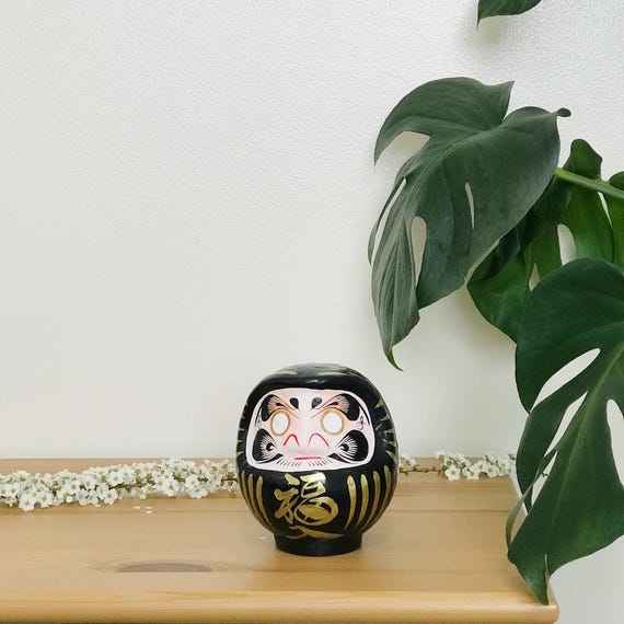 Japanese Daruma Doll, Handmade in Japan, Unique Desk Decor, Encouragement Gift, Good Fortune Home Decor, Hand-Painted Wishing Doll