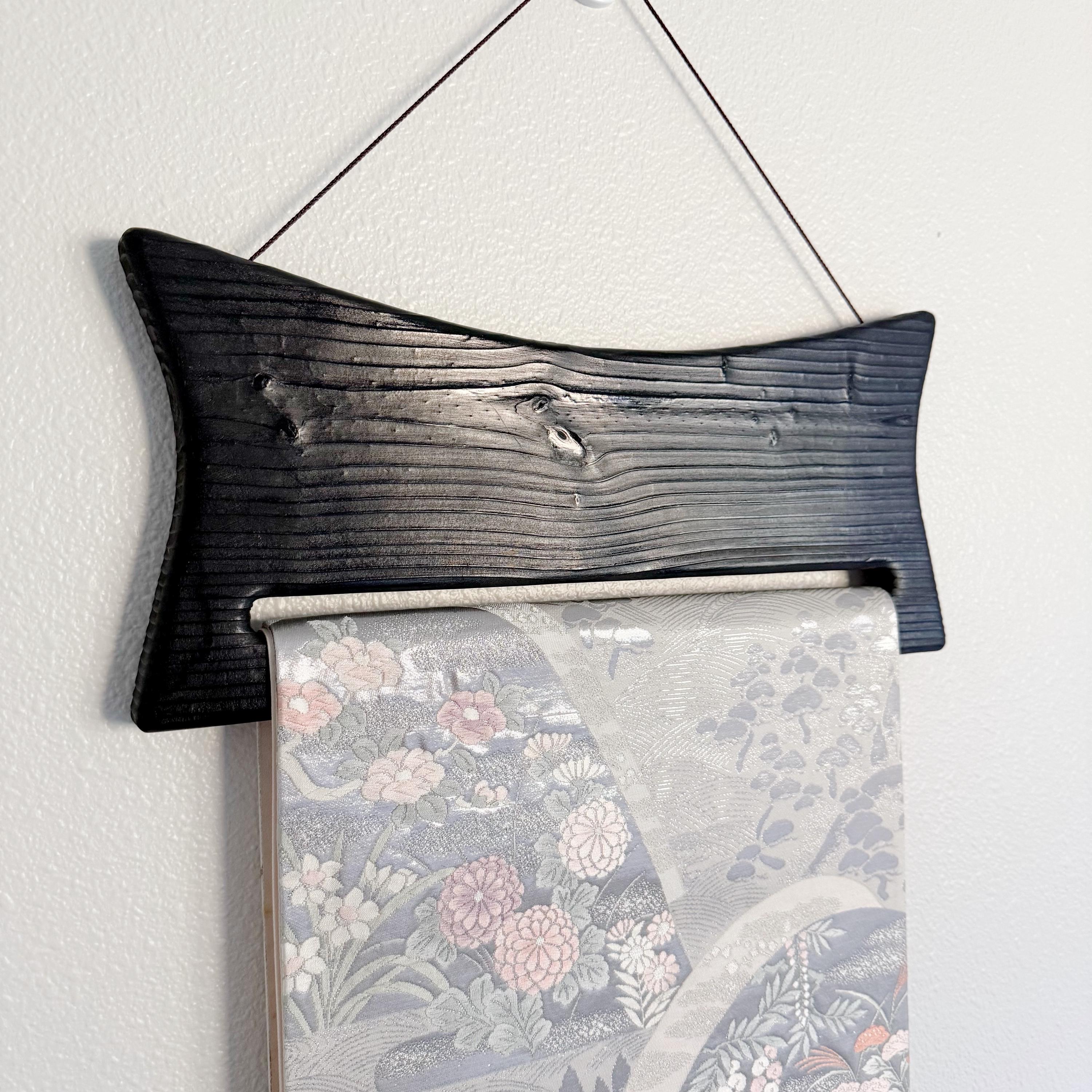 シールド新品　THE WOODEN GLASS 帯付 obi Japanese Obi Hanger, Handmade Wooden Hanger for Obi Display