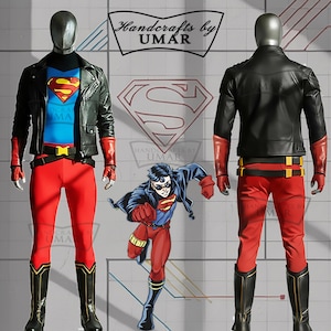 Superjunge Cosplay Kostüm | Spandex Bodysuit, Lederjacke & Stiefel
