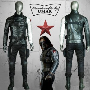 Disfraz del Soldado de Invierno / Cosplay de Bucky Barnes / Traje de cuero hecho a mano a medida por Handcrafts by Umar