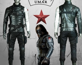 Disfraz del Soldado de Invierno / Cosplay de Bucky Barnes / Traje de cuero hecho a mano a medida por Handcrafts by Umar