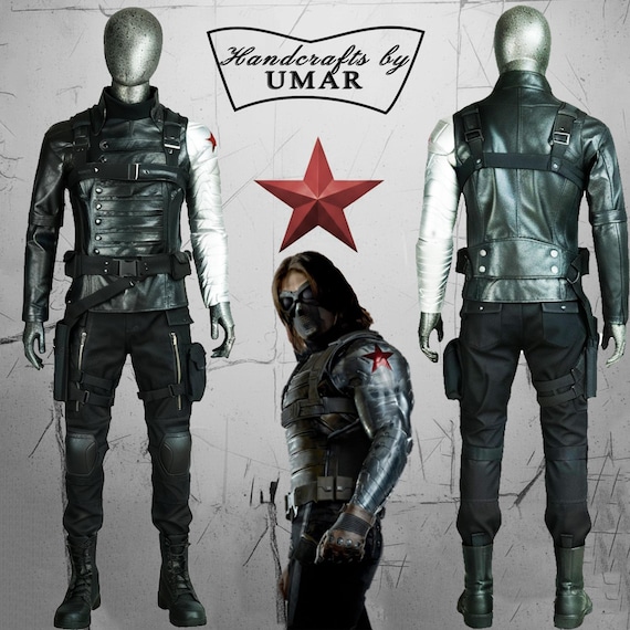 winter soldier dress up Thunderbolts Bucky Barnes Winter Soldier Cosplay Costume Jumpsuit Takerlama