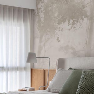 Moody Woodland Wallpaper for Bathroom | Neutral Forest Wall Mural | Powder Room Decor image 9