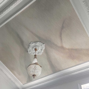 Beige Marble Ceiling Wallpaper | Faux Stone Texture Mural | Peel and Stick