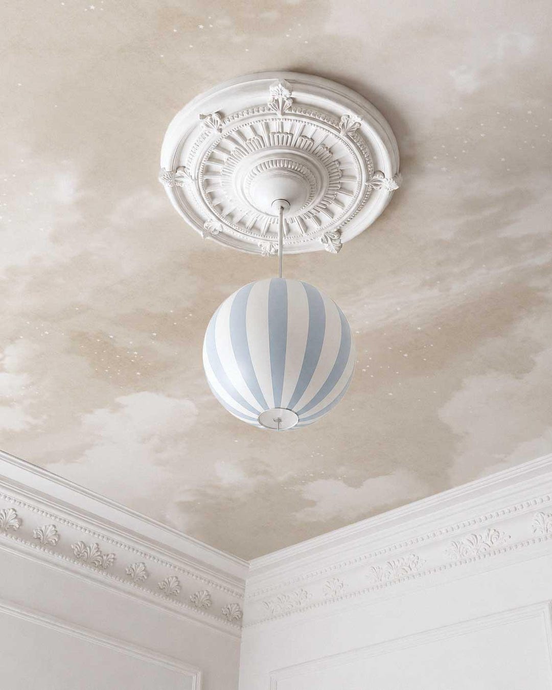 Whimsy Ceiling Whimsical Wallpaper for Ceiling | Beige Cloud Mural | Peel and Stick ...