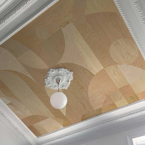 Deckentapete Holzplatte | Holzfurnier Decken Wandbild | Moderner Decken Dekor in Holzoptik, 1-163R Farbe 1