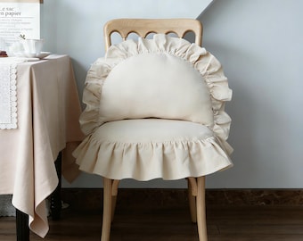 Cojín francés con forma de albóndiga, cojín ergonómico de ramio para soporte lumbar, complemento para cama o sofá.