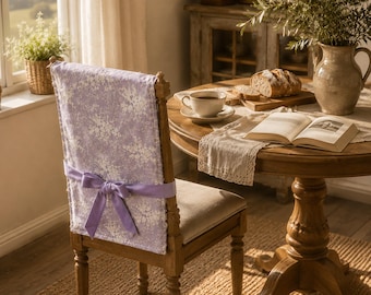 Funda de terciopelo con encaje para el respaldo de la silla, elegante funda minimalista para silla de comedor, decoración suave y romántica para el hogar, funda para silla de boda estilo rústico, estilo moderno.