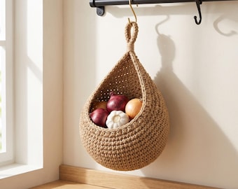 Boho Jute Wall Hanging Baskets, Woven Plant Hangers, set of 3 kitchen storage organizers, natural fiber wall decor