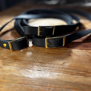 Handmade leather reins – black / brass | Riding reins | Fat leather reins | Reins