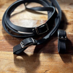 Handmade leather reins – black | Riding reins | Fat leather reins | Reins