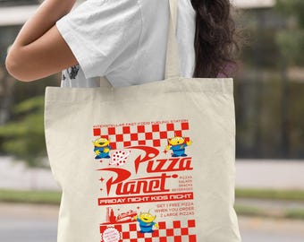 Pizza Planet Toy Story Tote Bag, Pizza Planet Tote Bag, Funny Disney Pizza Bag, Disney Aliens Tote Bag, Toy Story Family Bag