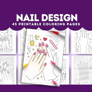 Libro para colorear de uñas: 45 diseños divertidos para niños y adolescentes (Descarga PDF)