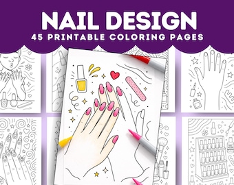 Nail Art Coloring Book: 45 Fun Designs for Kids & Teens (PDF Download)