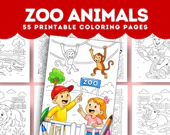 Zoo Animal Coloring Pages: 55 Fun Simple Printable Kids Activities (PDF Download)