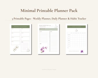 Minimal Printable Planner Pack | Daily, Weekly & Habit Tracker (PDF)