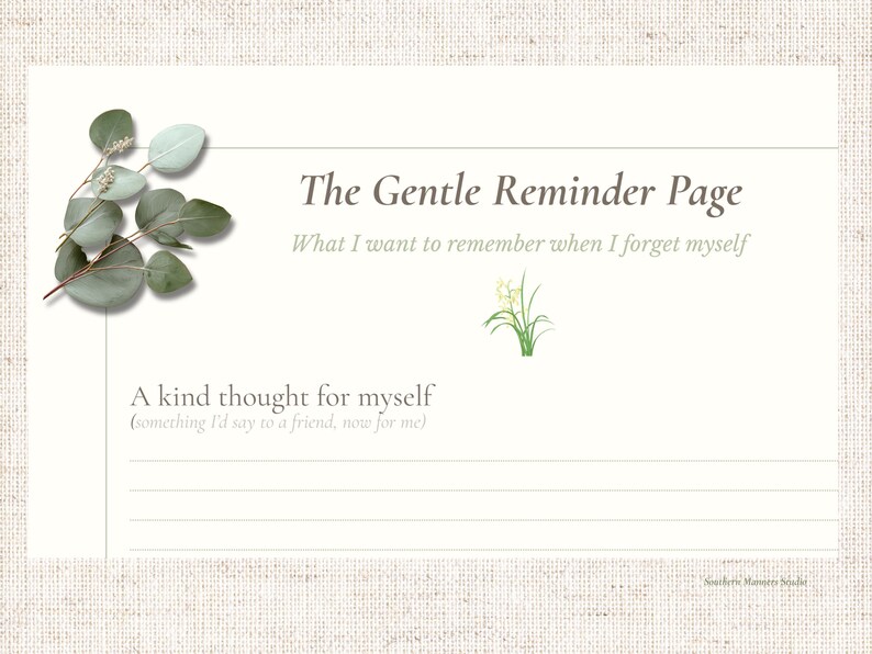 Reminder Journal.pdf Printable Self-care Journal Template | the Gentle Reminder Page ...