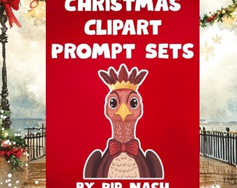 Christmas Clipart Prompts & Card Covers | MidJourney, Ideogram (PDF Bundle)