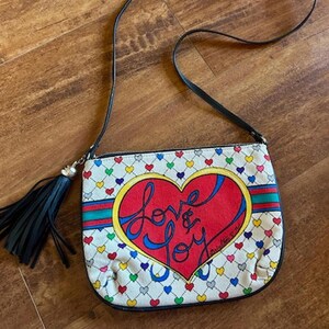 Brighton Love & Joy Heart Print Crossbody Bag with Tassel image 1
