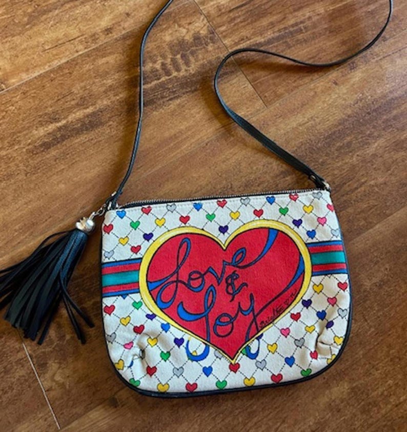 Brighton Love & Joy Heart Print Crossbody Bag with Tassel image 1