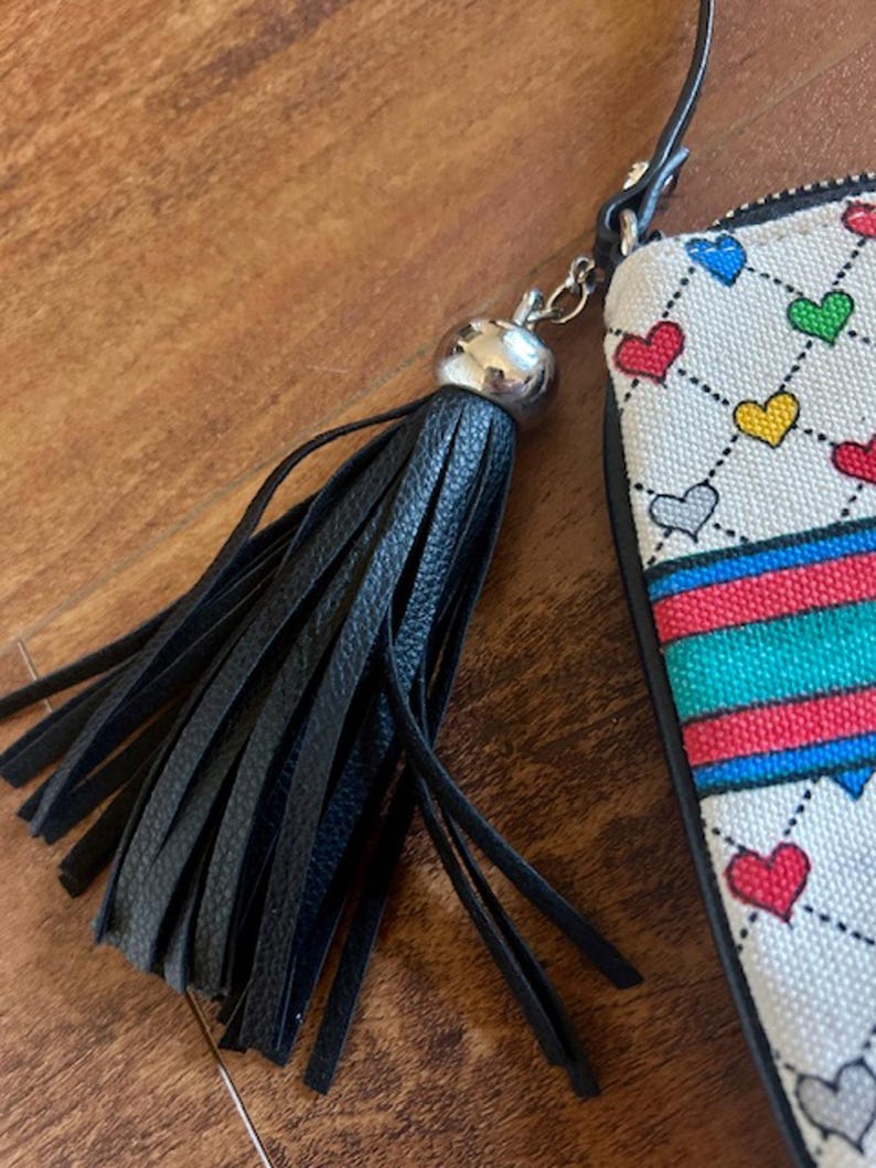 Brighton Love & Joy Heart Print Crossbody Bag with Tassel image 5