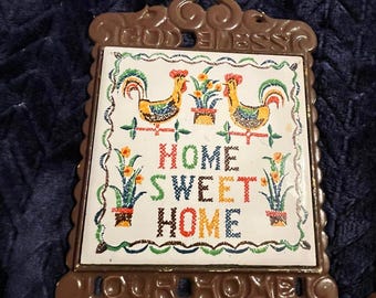 Vintage Trivet: Home Sweet Home Cast Iron Made in Japan
