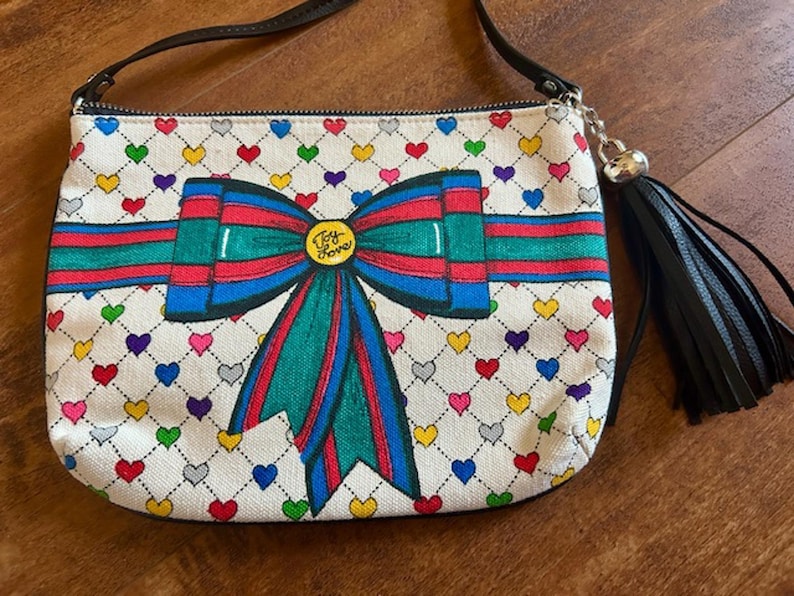 Brighton Love & Joy Heart Print Crossbody Bag with Tassel image 4
