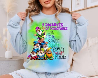 Sarcastic Menopause Dwarves PNG | Funny Digital Download Gift for Women