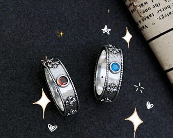 Howls Couple Rings, Promise Rings for Couples,Couple Jewelry Gift