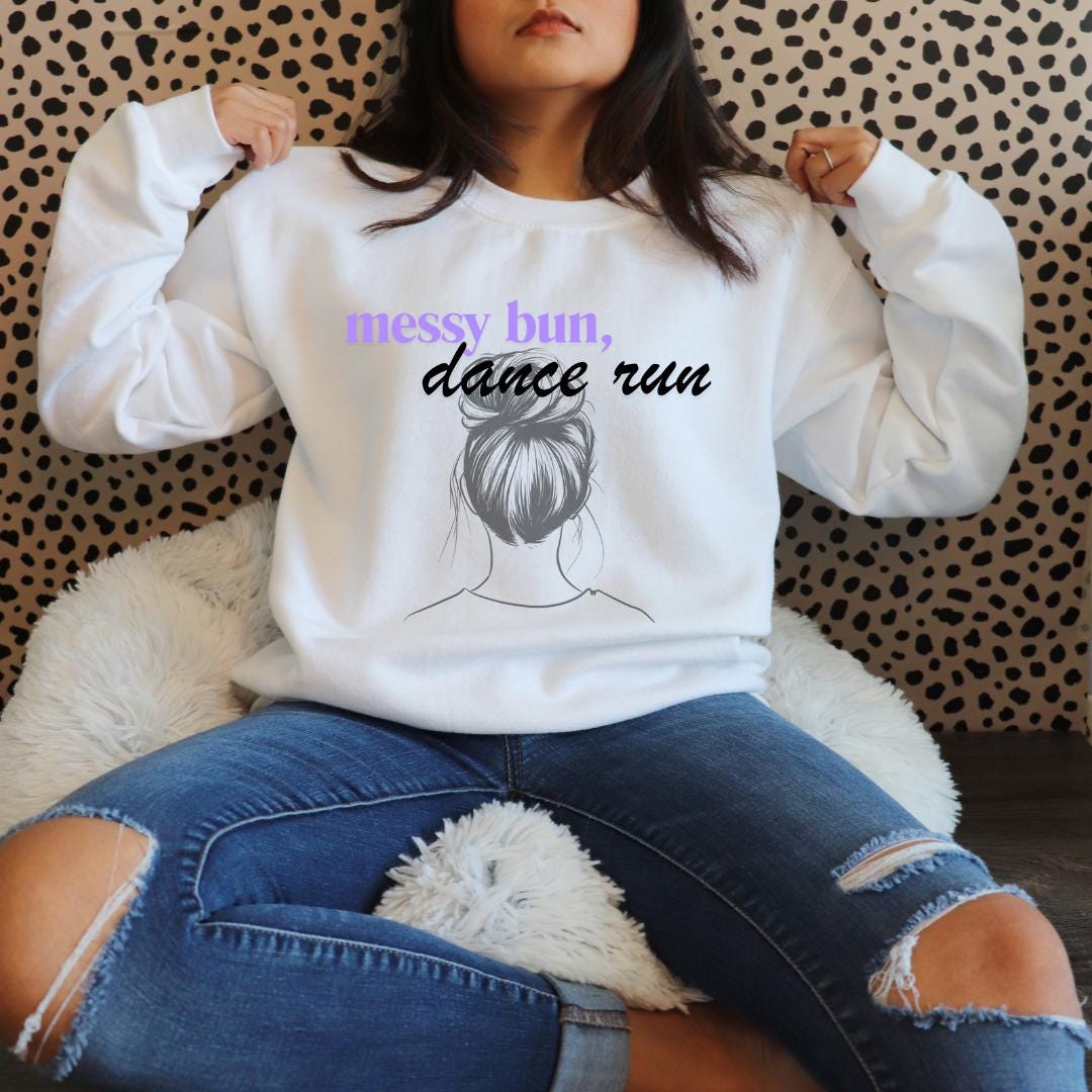 Messy Bun Dance Run Long Sleeve Tee: Comfortable Cotton Blend - Etsy