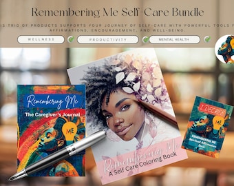 Self-Care Bundle: Affirmation Cards, Coloring Book, Caregiver Journal