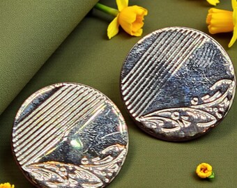 Vintage Silver Tone Cufflinks Mid Century Mens Accessories 1960s Jewelry