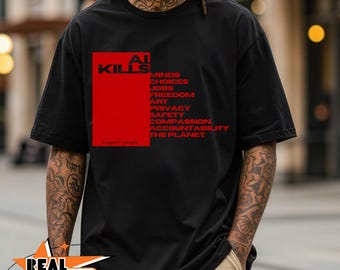 Anti AI Art Comfort Colors Tee  People First Protest T-shirt plus sized tee fits that go hard, Clankers tee No AI Shirt Social Justice Tee