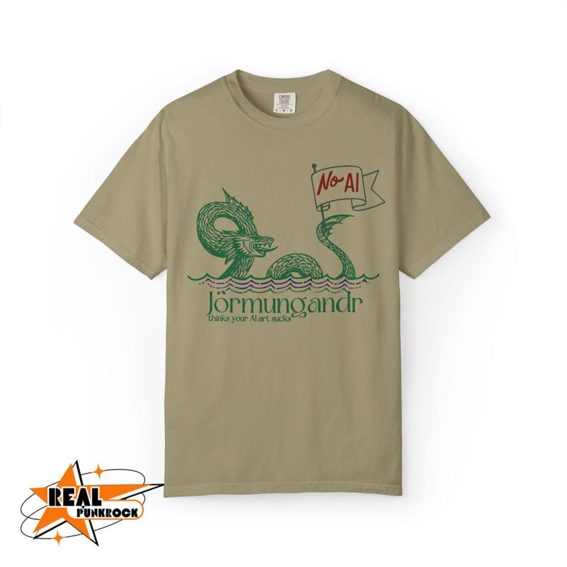 Anti AI Shirt Comfort Colors No Clankers Tee Keep Art Human Social Justice Shirt Protest Tee Support Real Art Shirt Artificial Intelligence image 2