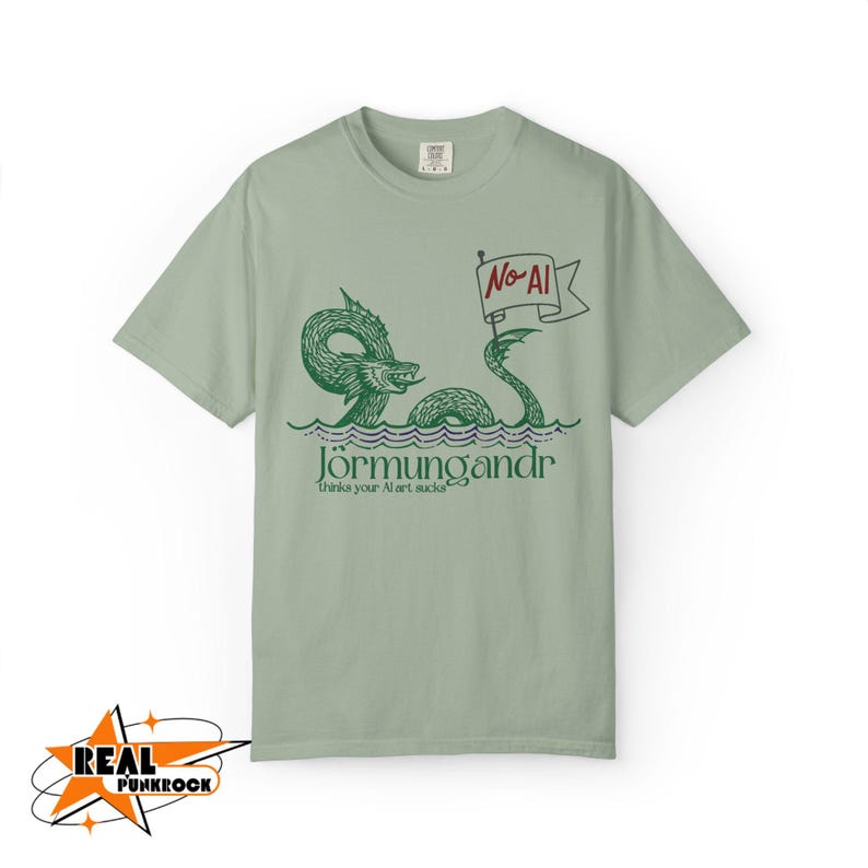 Anti AI Shirt Comfort Colors No Clankers Tee Keep Art Human Social Justice Shirt Protest Tee Support Real Art Shirt Artificial Intelligence image 6