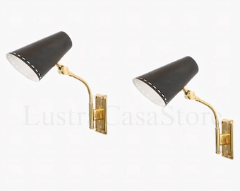 Modern Brass Wall Sconce Light Fixture | Handmade Mid-Century Cone Design Brass Wall Lamp for Bedroom, Hallway, Office