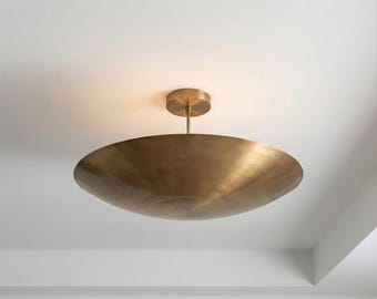 6 Light Elegant Ceiling Flushmount Light | Mid Century Modern Pendant Raw Brass Sputnik Chandelier light Fixture