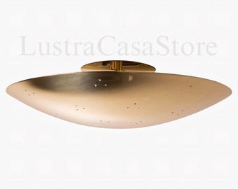 6-Light Mid-Century Flushmount Ceiling Pendant Light Fixture | Elegant Modern Sputnik Brass Chandelier | Handmade Lighting