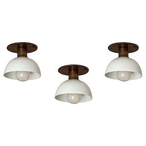 Modern Brass Flush Mount Ceiling Light - Minimalist Dome Fixture
