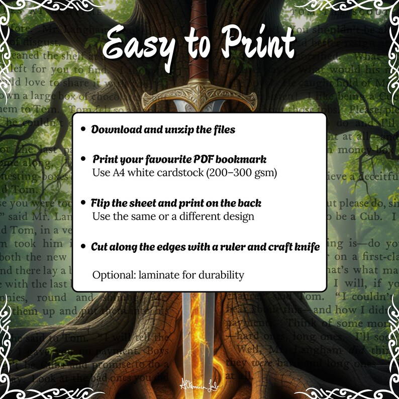 Root Bookmarks 25 Printable Fantasy Bookmarks Bundle | Epic Swords Collection ...