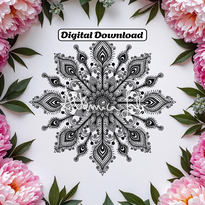 Mandala 50 Pyrography Boho Templates, SVG PDF 7 Sizes, Wood Burning ...