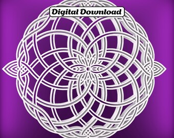 Mandala STL 3D Print Coaster Trivet, 10 Designs SVG, Centerpiece Table Decor, Celtic Collection