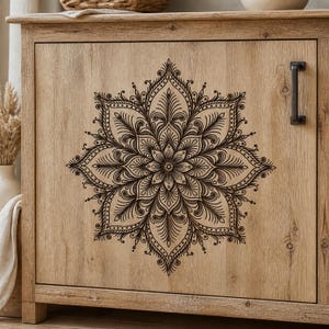 Large Mandala Pyrography Patterns A2 A3 A4 PDF SVG 10 Wood Burning Theia
