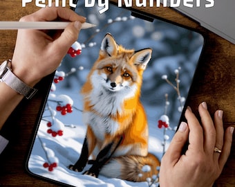 Woodland Fox | Animal Color by Numbers for Kids | Easy Medium Hard | Printable PDF PNG