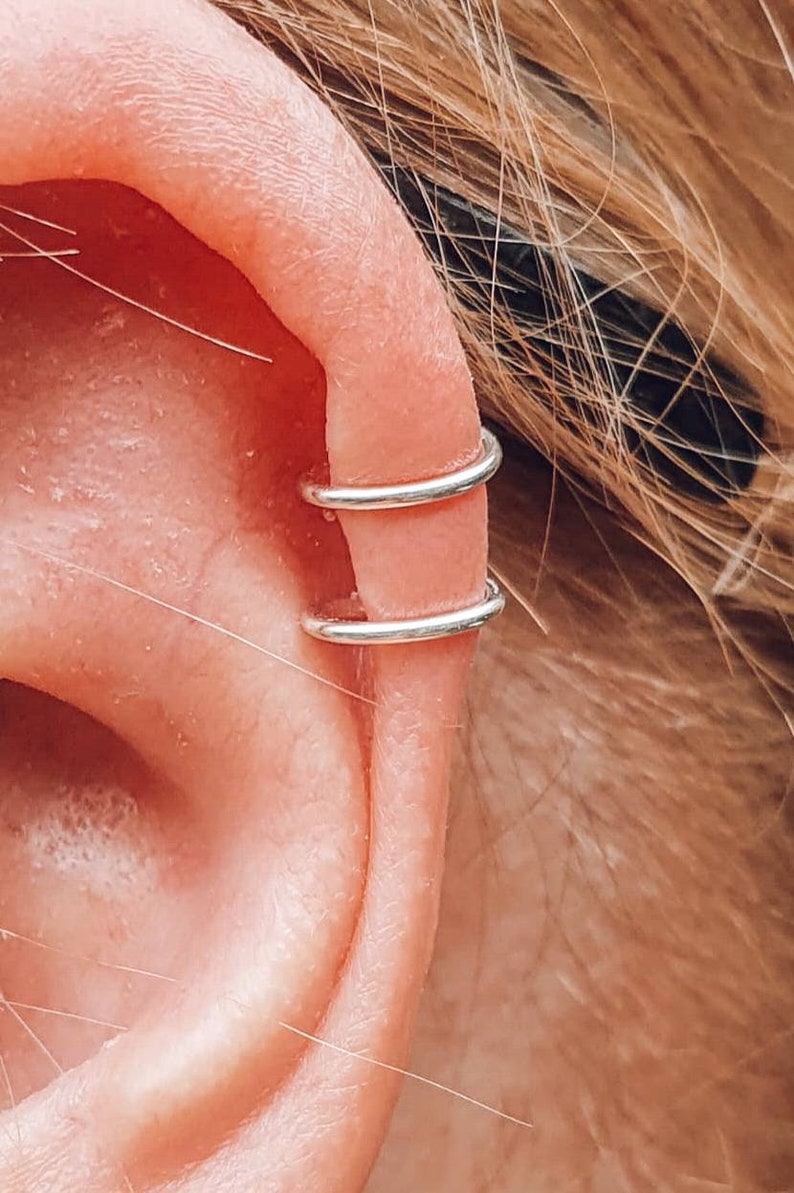 Helix Piercing No Piercing Helix Earring Ear Cuff Sterling Etsy UK