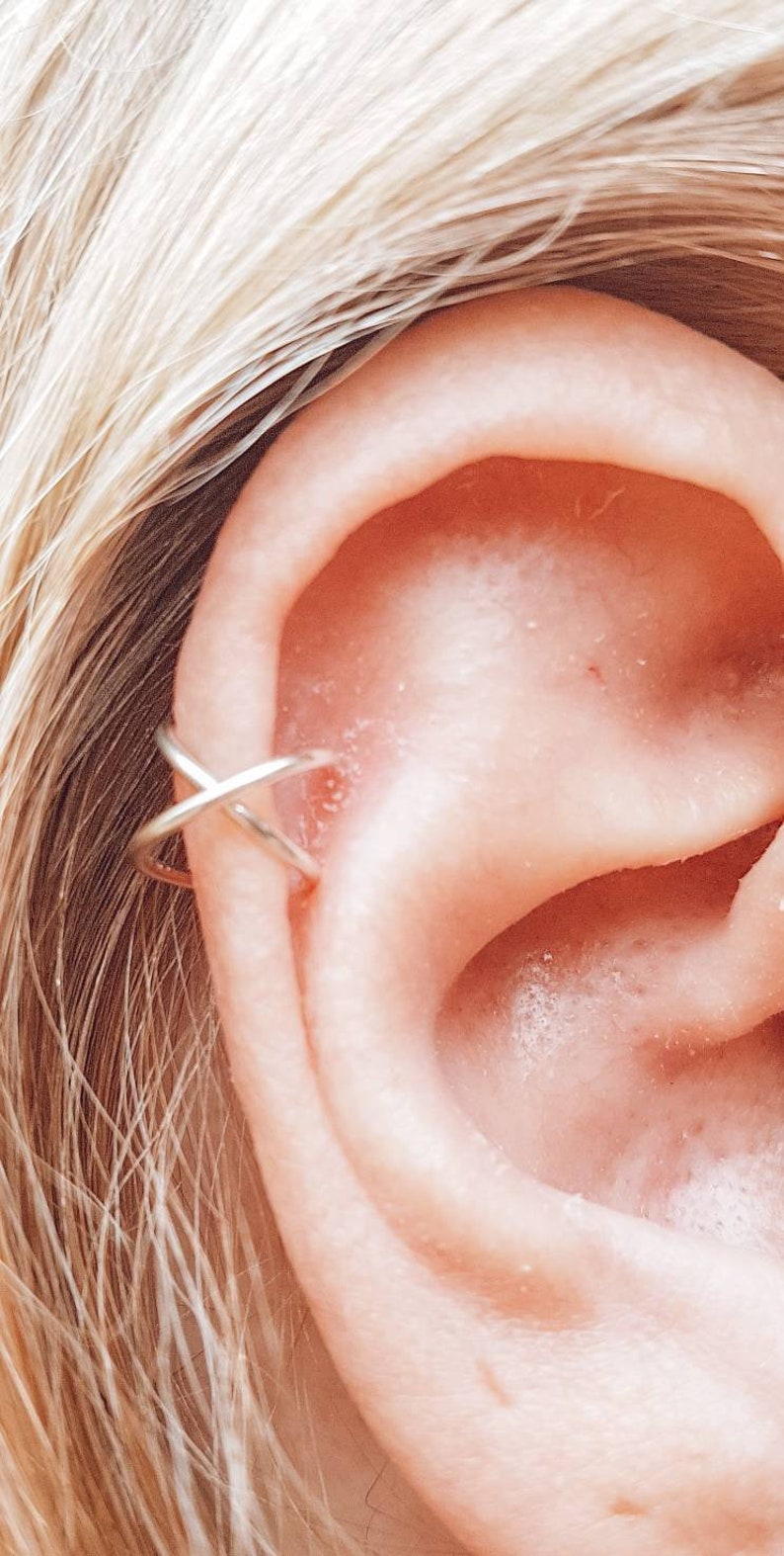 Helix Earring Helix piercing Ear Cuff Sterling Silver No Etsy