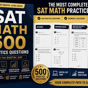 Digital SAT Math Prep 2026 | 500 Practice Questions, Answer Explanations (PDF)